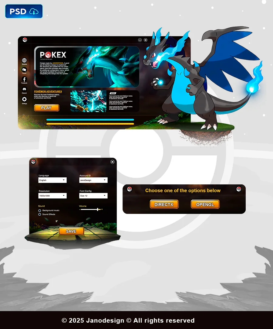 Pokex Game UI Template
